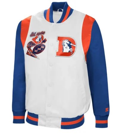 White-Royal Denver Broncos The All-American Satin Jacket