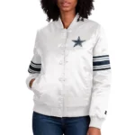 White The Line Up Dallas Cowboys Satin Jacket