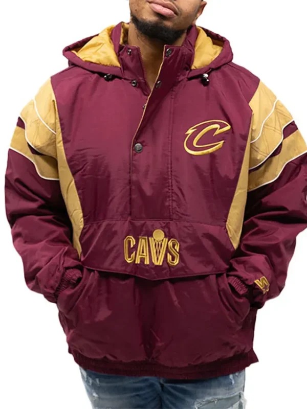 Wine And Gold Cleveland Cavaliers Starter Jacket