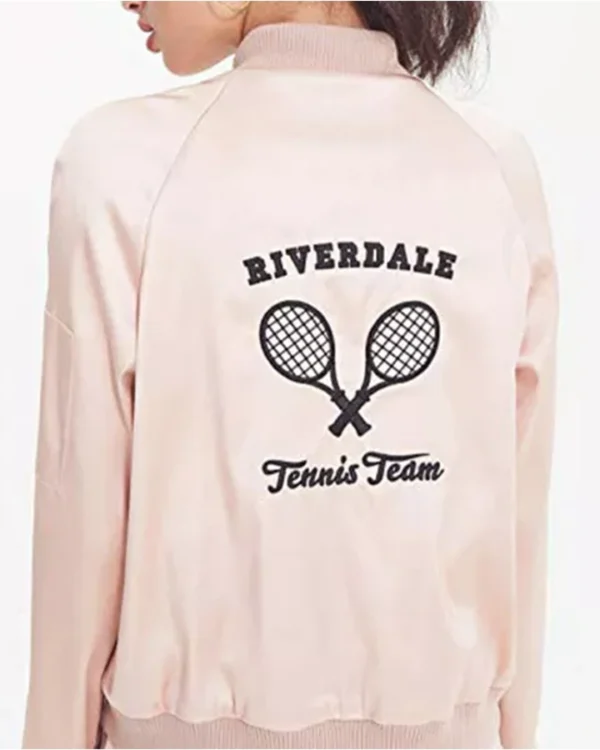 Women Riverdale Tennis Team Pink Bomber Jacket