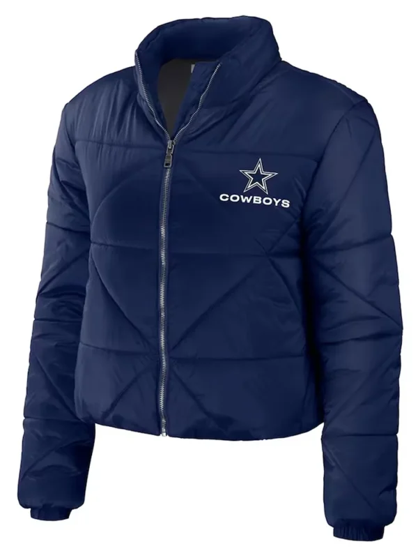Womens Dallas Cowboys Puffer Cropped Jacket