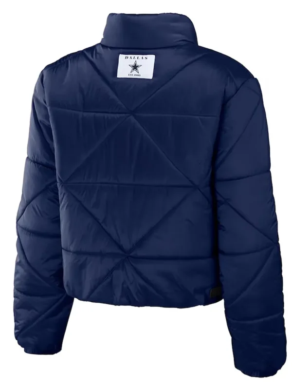 Womens Dallas Cowboys Puffer Cropped Jacket