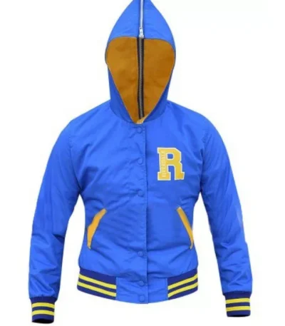 Womens Riverdale Cheer Girls Blue and Yellow Jacket With Hood