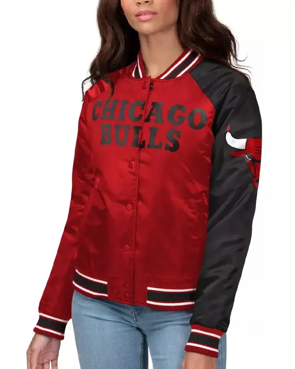 Women’s Varsity Chicago Bulls Satin Jacket Women’s Varsity Chicago Bulls Satin Jacket
