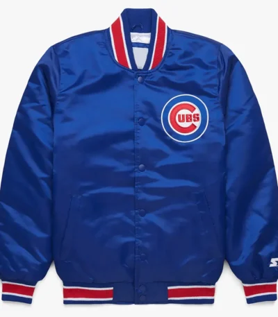 World Series Champions 2016 Chicago Cubs Blue Satin Jacket