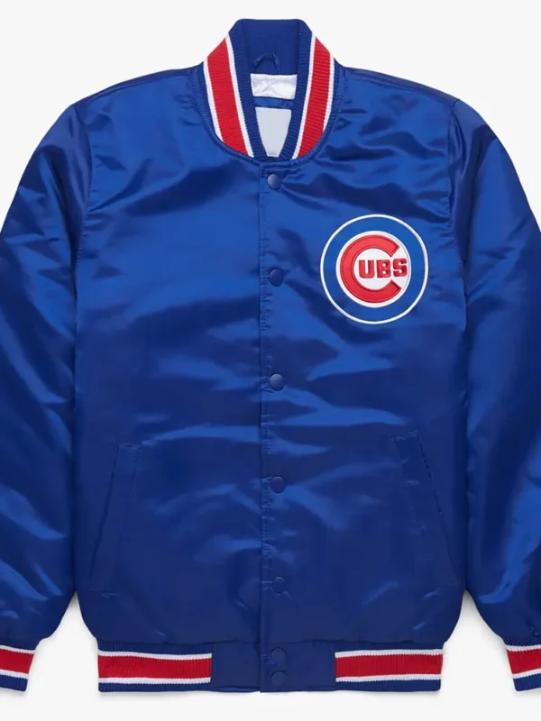 World Series Champions 2016 Chicago Cubs Blue Satin Jacket