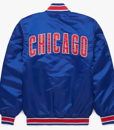 World Series Champions 2016 Chicago Cubs Blue Satin Jacket