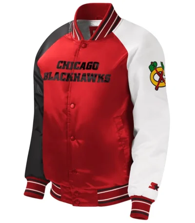 Youth Chicago Blackhawks Red Varsity Satin Jacket