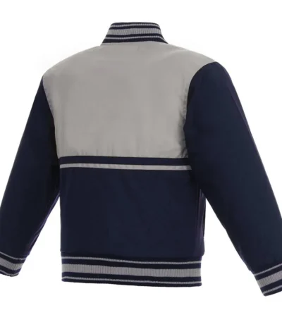 Youth Columbus Blue Jackets Poly Twill Navy and Gray Jacket