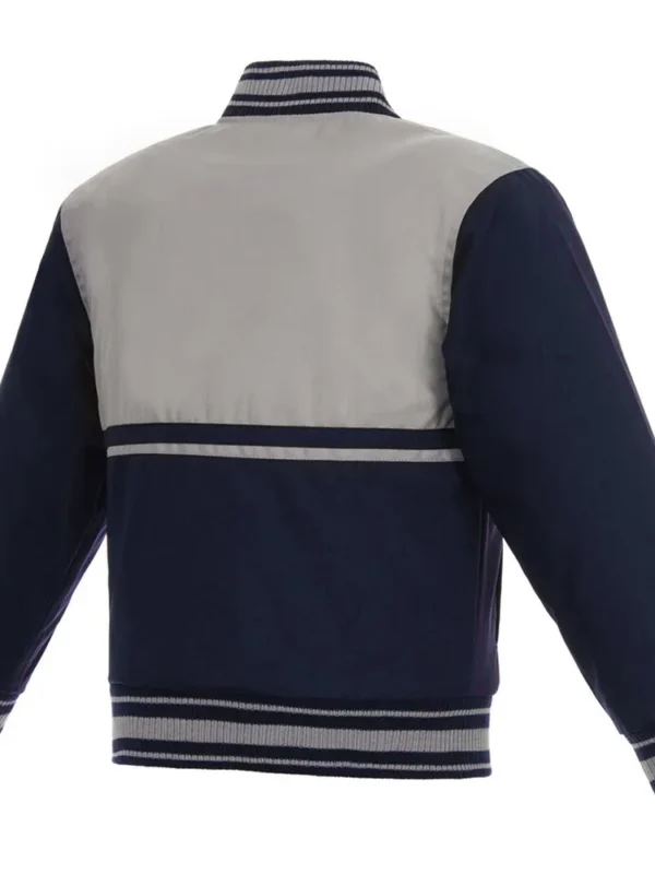 Youth Columbus Blue Jackets Poly Twill Navy and Gray Jacket
