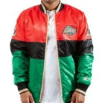 75th Anniversary Los Angeles Lakers Satin Color Block Jacket