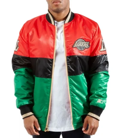 75th Anniversary Los Angeles Lakers Satin Color Block Jacket