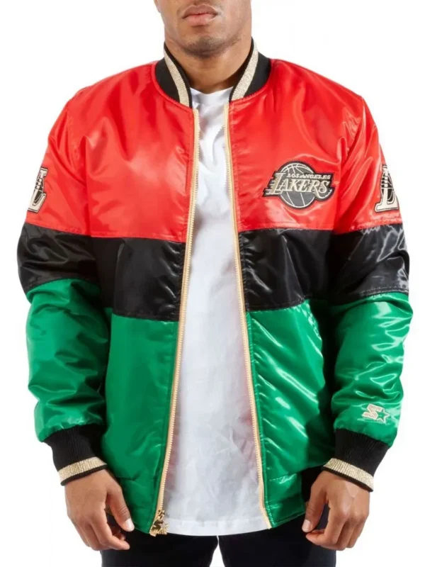 75th Anniversary Los Angeles Lakers Satin Color Block Jacket