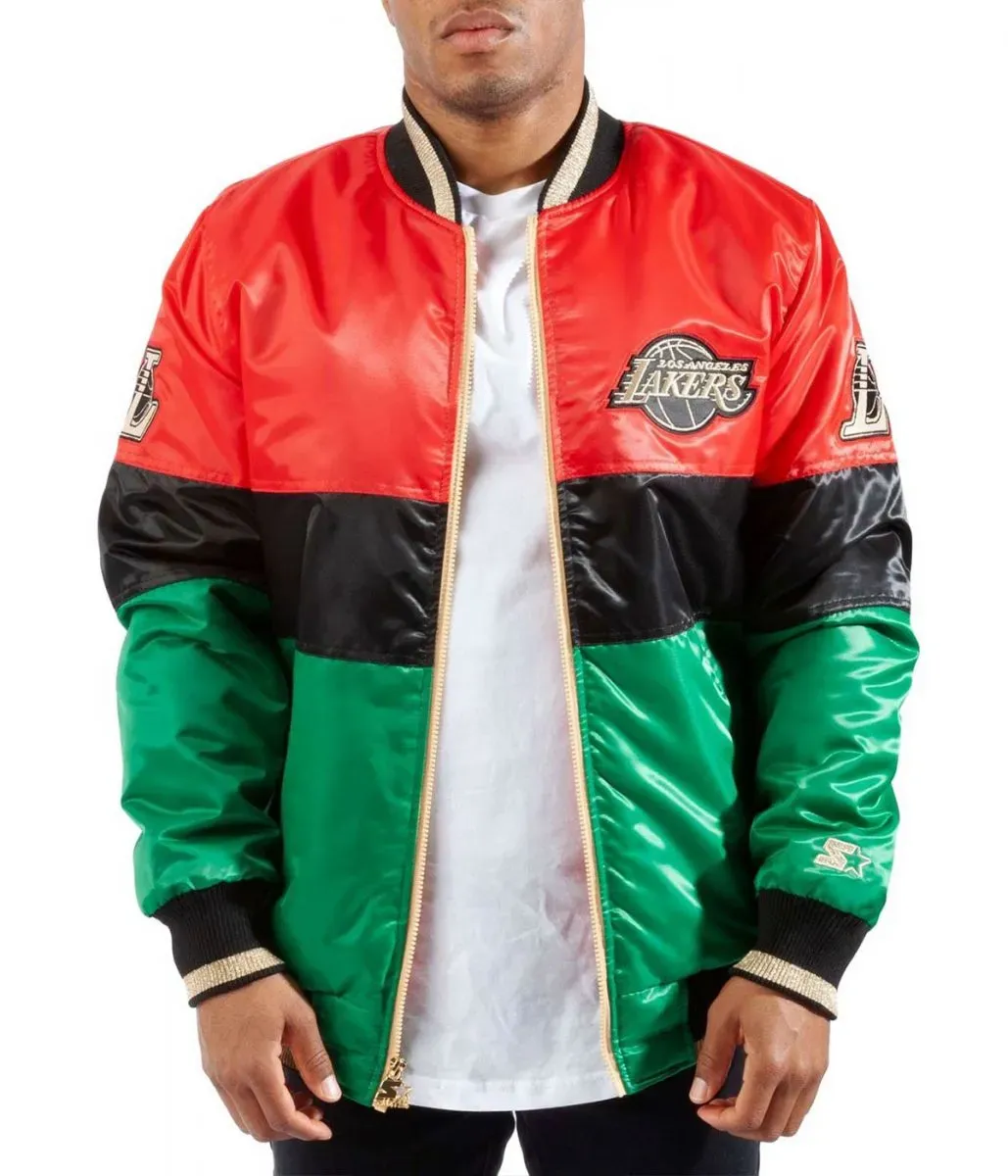 75th Anniversary Los Angeles Lakers Satin Color Block Jacket 75th Anniversary Los Angeles Lakers Satin Color Block Jacket