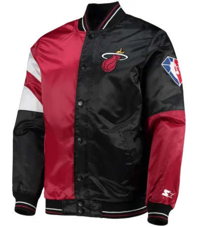 75th Anniversary Miami Heat Leader Red/Black Satin Jacket