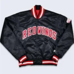 80s Detroit Red Wings Black Bomber Jacket