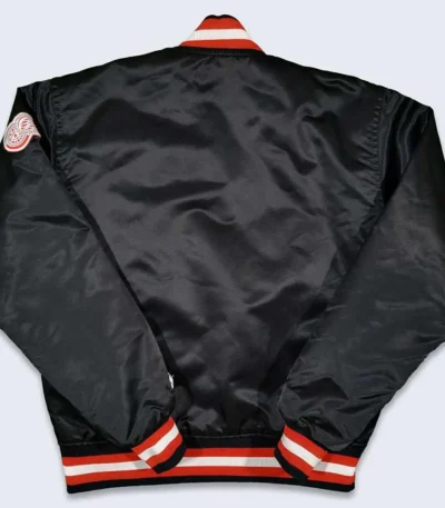 80s Detroit Red Wings Black Bomber Jacket