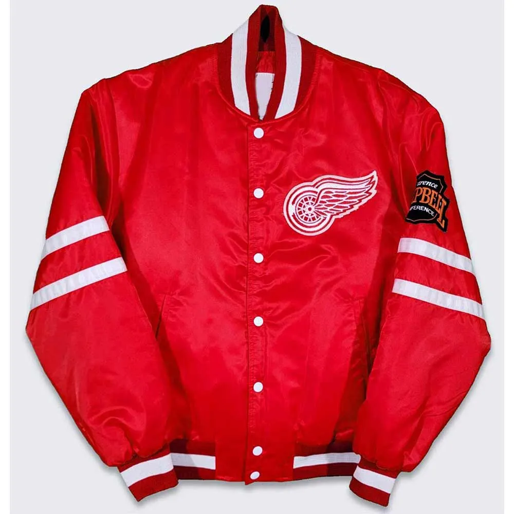 80s Detroit Red Wings Campbell Red Bomber Jacket 80s Detroit Red Wings Campbell Red Bomber Jacket