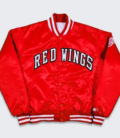 80s Detroit Red Wings Red Bomber Jacket