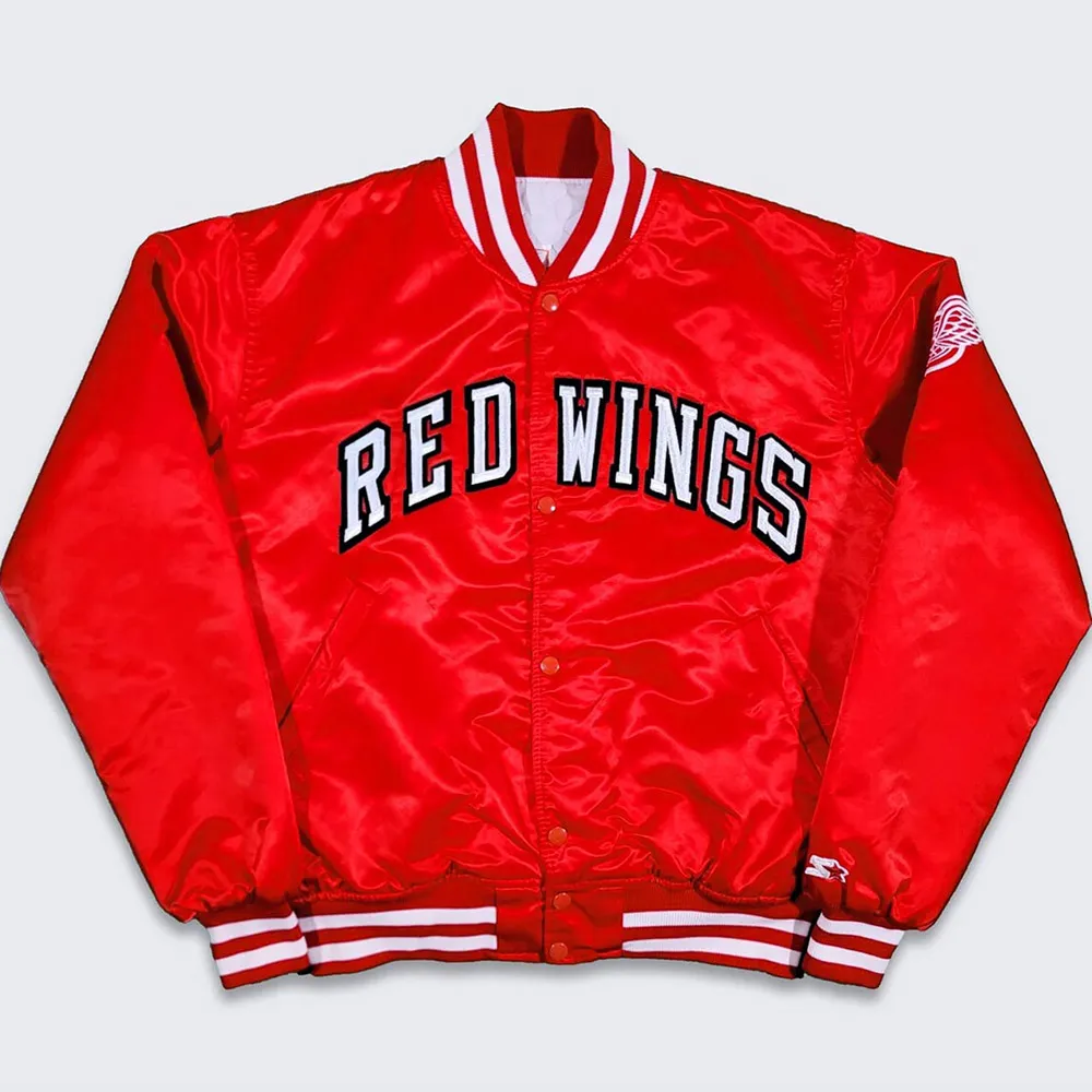 80s Detroit Red Wings Red Bomber Jacket 80s Detroit Red Wings Red Bomber Jacket