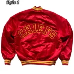 80s Kansas City Chiefs Satin Red Jacket