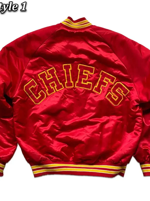 80s Kansas City Chiefs Satin Red Jacket