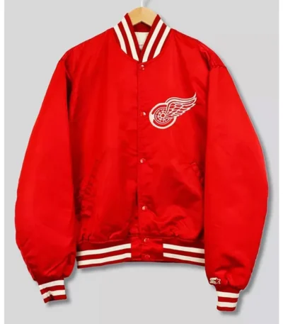 90s Detroit Red Wings Red Bomber Jacket