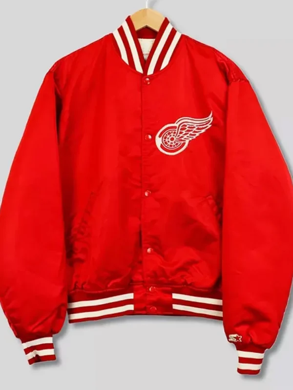 90s Detroit Red Wings Red Bomber Jacket