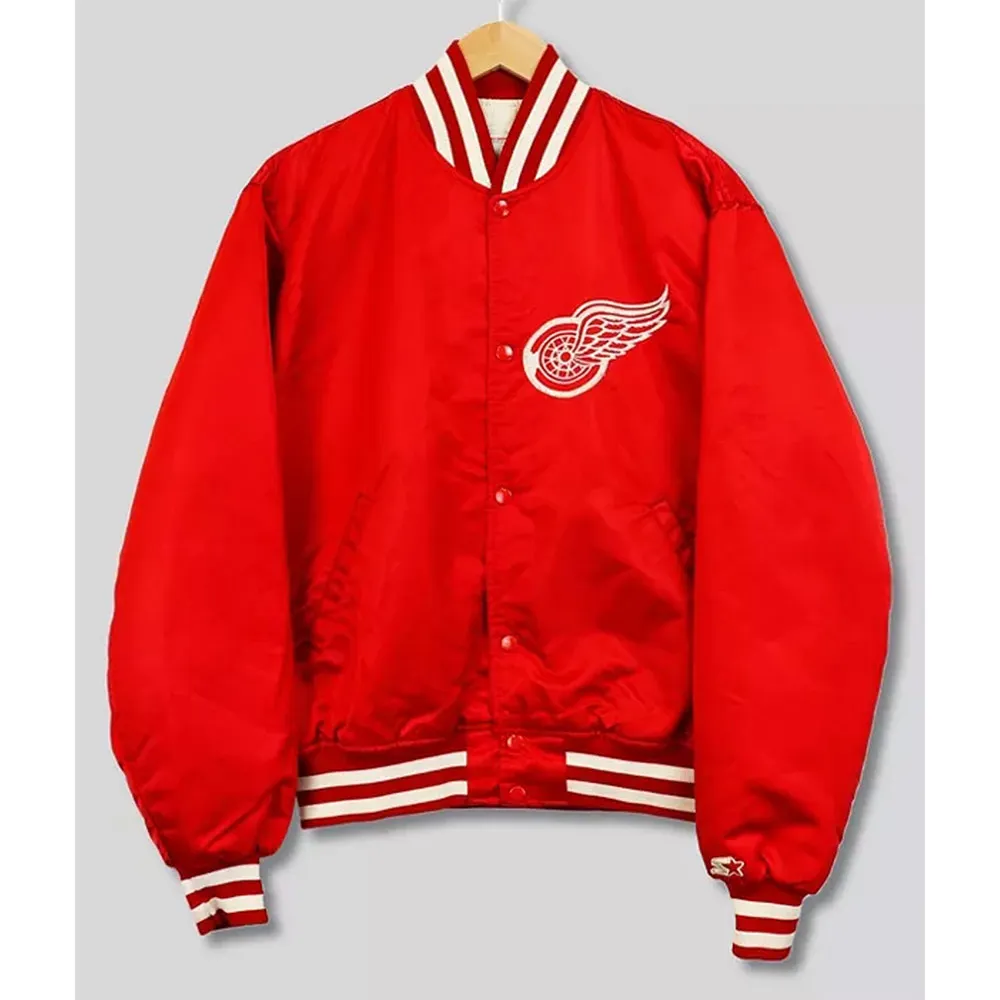 90s Detroit Red Wings Red Bomber Jacket 90s Detroit Red Wings Red Bomber Jacket