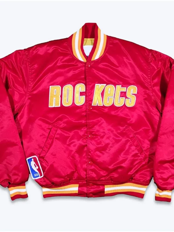 90s Rockets Red Satin Jacket
