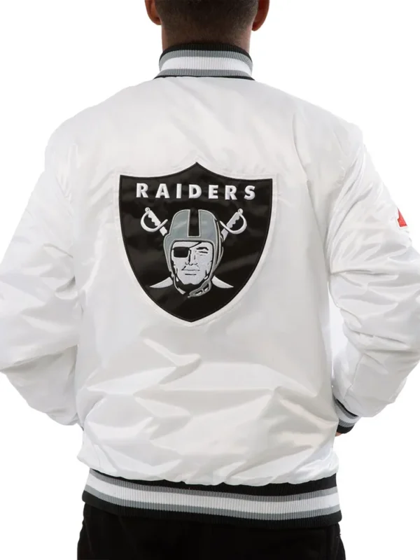 A Stars Las Vegas Raiders White Satin Jacket
