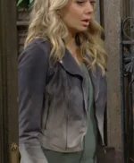 Abby Newman Chancellor The Young and The Restless Blue Ombre Leather Jacket