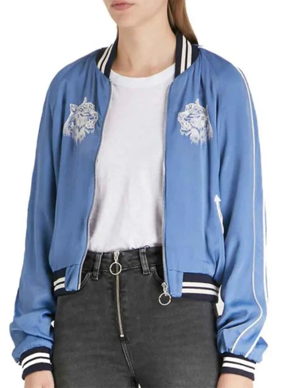 Aisha Fate The Winx Saga Blue Studded Bomber Jacket