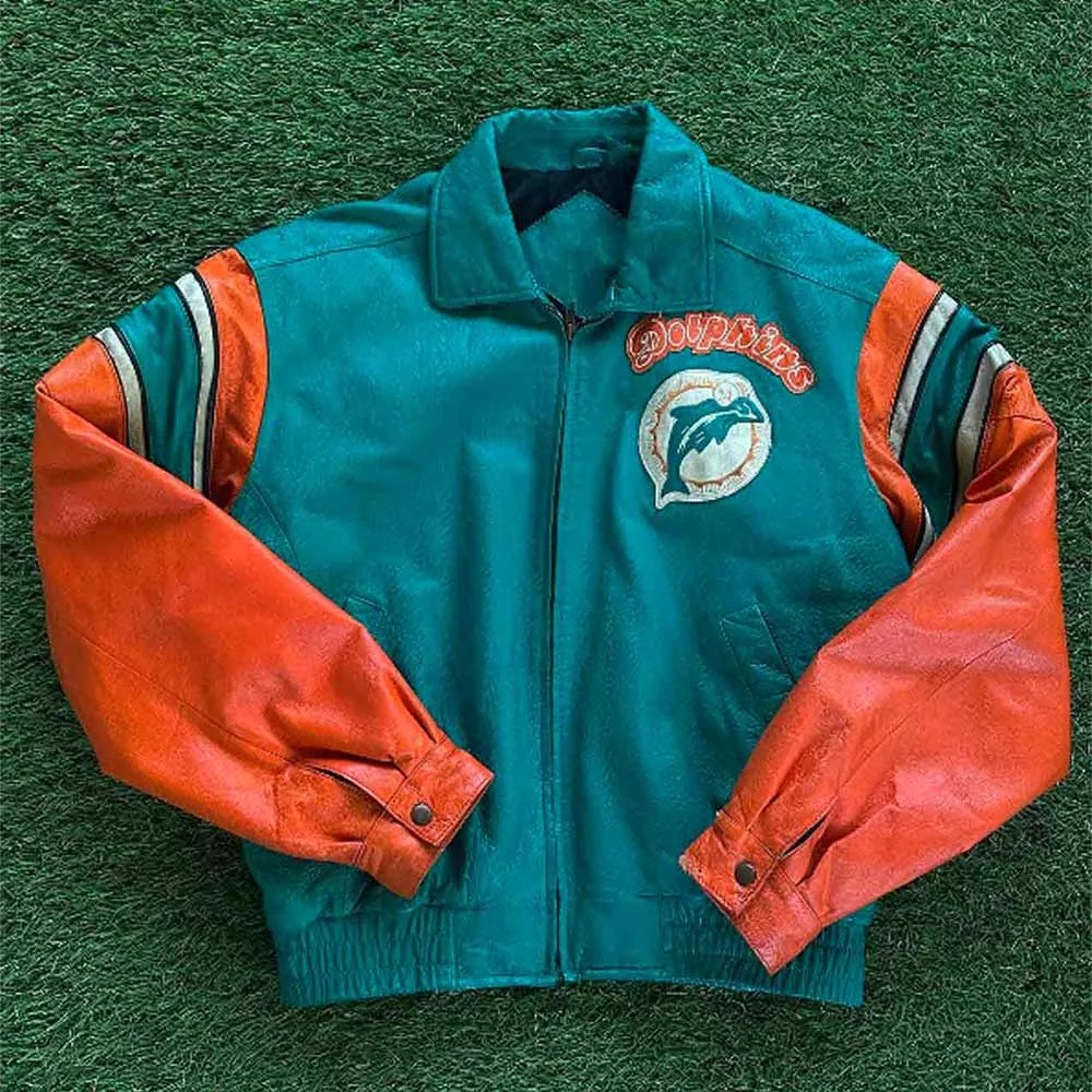 Alix Earle Miami Dolphins Leather Jacket Alix Earle Miami Dolphins Leather Jacket