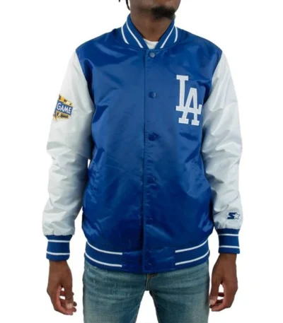 All-Star Game 2022 LA Dodgers Black and Blue Satin Jacket