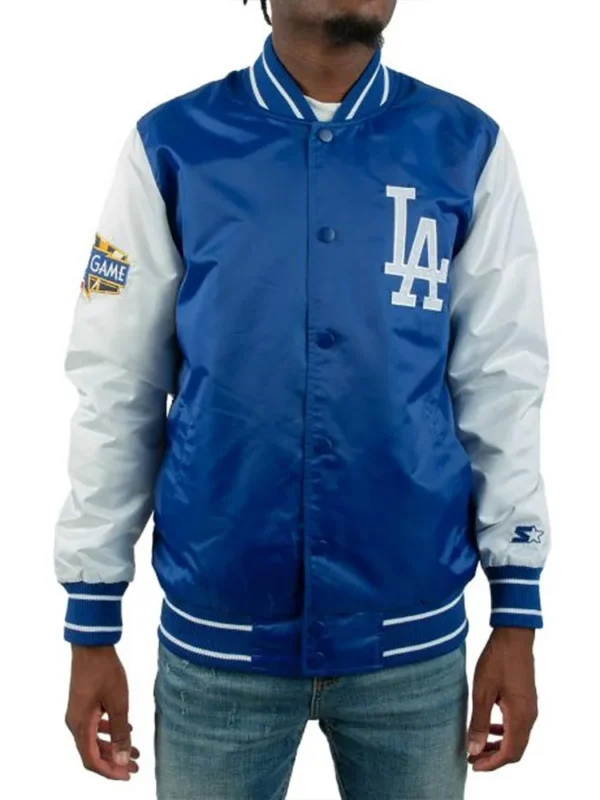 All-Star Game 2022 LA Dodgers Black and Blue Satin Jacket