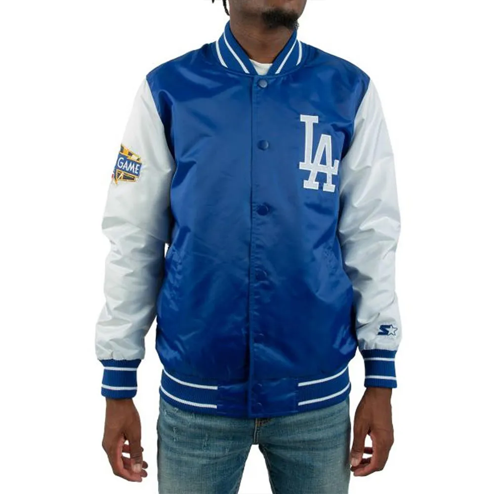 All-Star Game 2022 LA Dodgers Black and Blue Satin Jacket All-Star Game 2022 LA Dodgers Black and Blue Satin Jacket