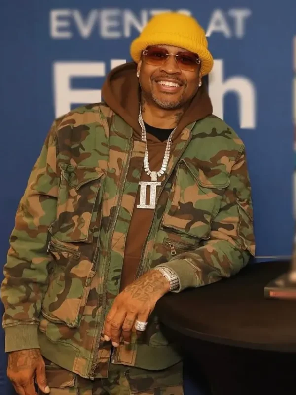 Allen Iverson Camo Bomber Jacket