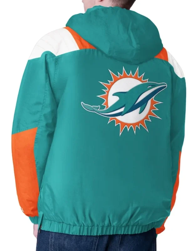 Aqua Miami Dolphins Charger Half-Zip Pullover Jacket