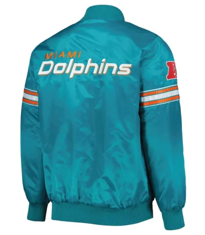 Aqua Miami Dolphins Pick and Roll Satin Jacket