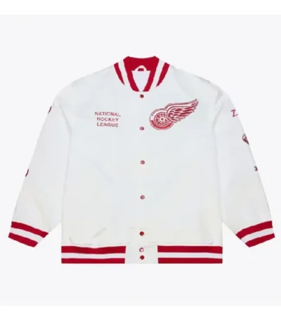 Arctic White Detroit Red Wings Lightweight Satin Jacket