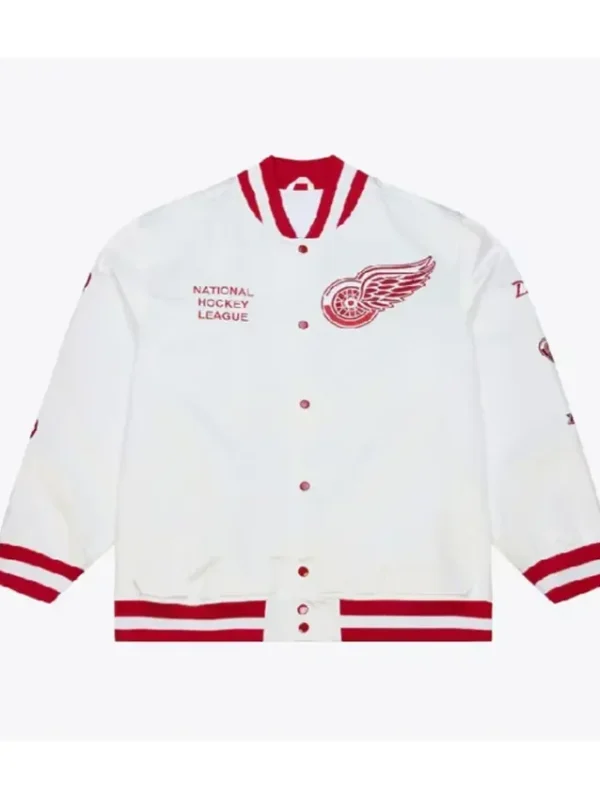 Arctic White Detroit Red Wings Lightweight Satin Jacket