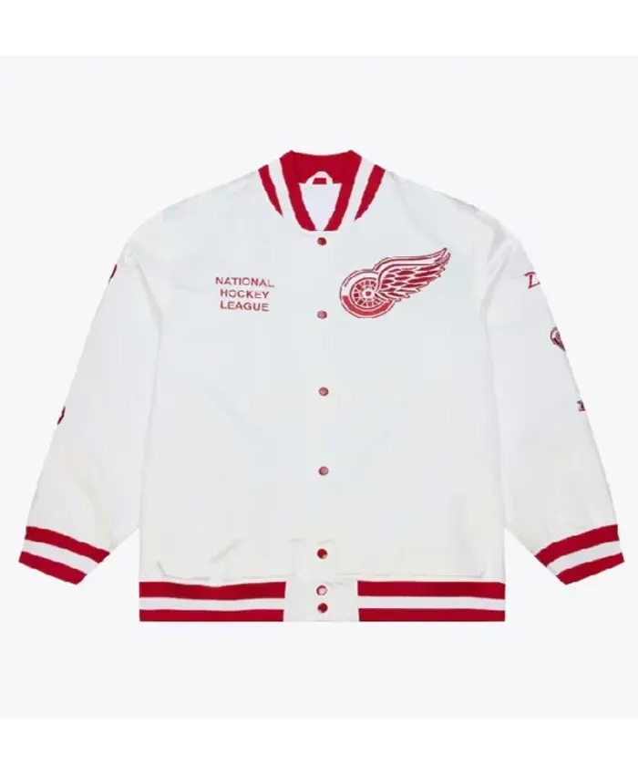 Arctic White Detroit Red Wings Lightweight Satin Jacket Arctic White Detroit Red Wings Lightweight Satin Jacket