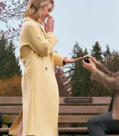 Becca Tobin The Wedding Contract Yellow Long Coat