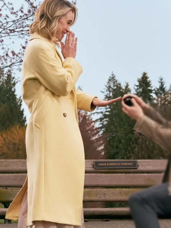 Becca Tobin The Wedding Contract Yellow Long Coat