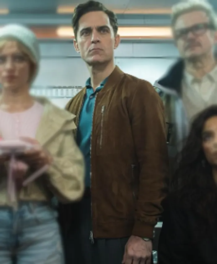 Berlin S02 Pedro Alonso Suede Bomber Jacket Berlin S02 Pedro Alonso Suede Bomber Jacket