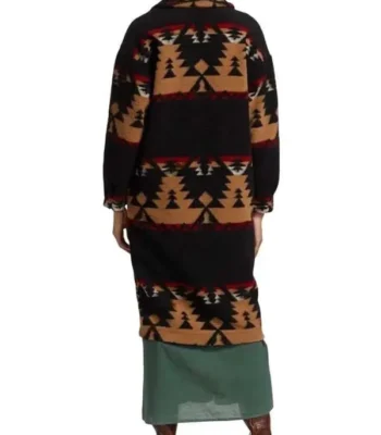 Yellowstone Beth Dutton Black Aztec Coat