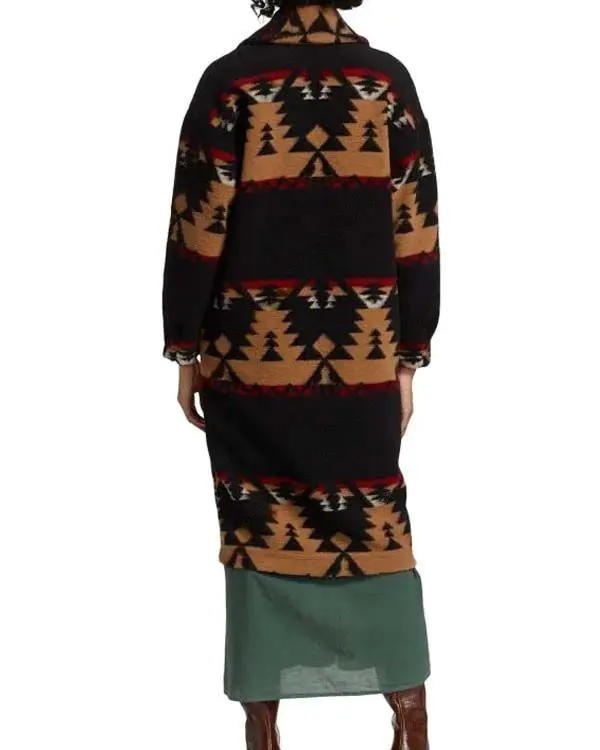 Yellowstone Beth Dutton Black Aztec Coat