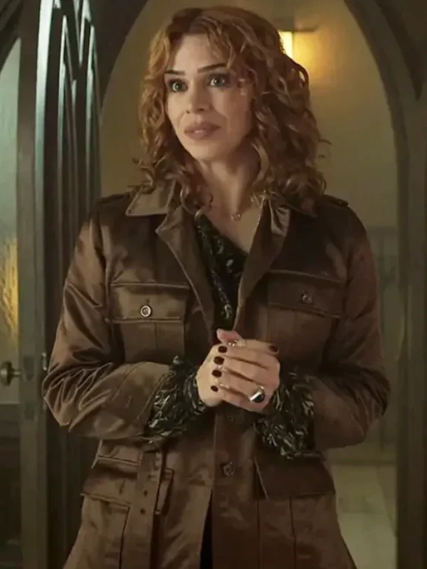 Billie Piper Wednesday S02 Brown Satin Jacket
