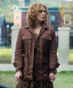 Billie Piper Wednesday S02 Brown Satin Jacket